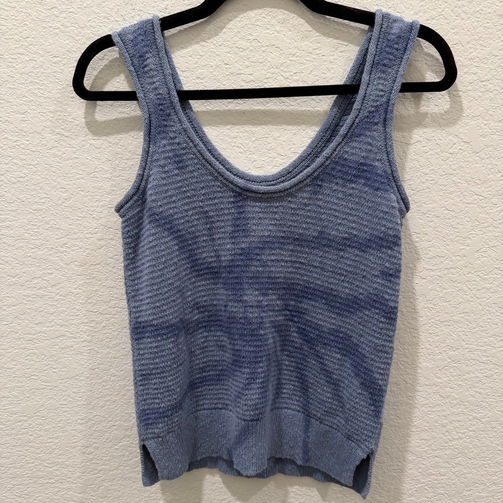Madewell Blue Space Dye Knit Sweater Tank Top Scoop Neck XXS